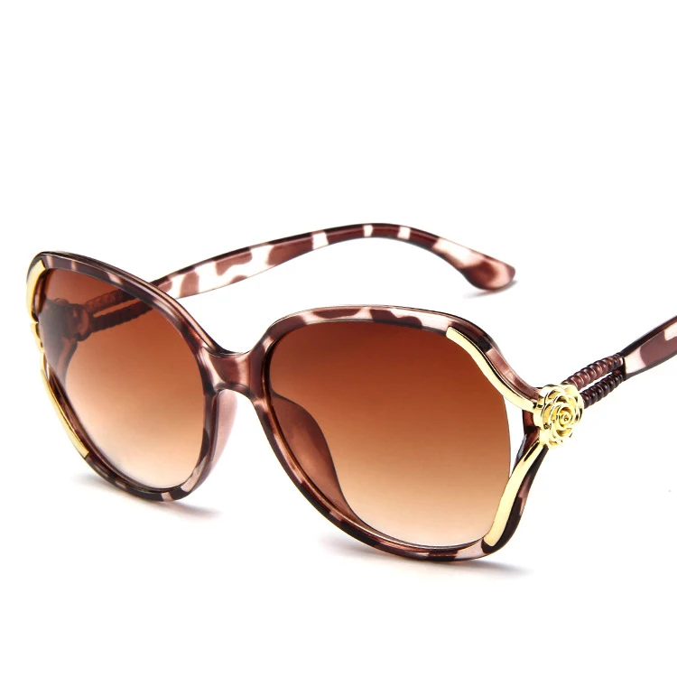 Солнцезащитные очки, классический бренд, Цветочная оправа, женские солнцезащитные очки, брендовая Мода, дизайнерские женские солнцезащитные очки для женщин V400 - Цвет линз: Leopard