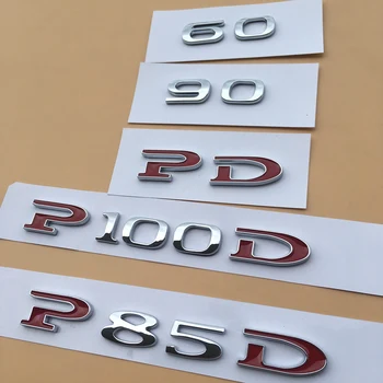

YooToBo 1pcs Customized Car Displacement Emblem ABS Sticker 60 75 85 90 P85D P90D P100D 75D Underline for Tesla Model S Model X