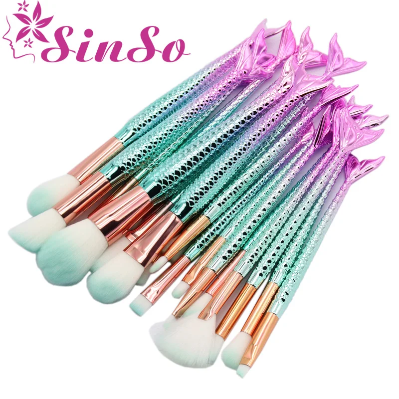 

20 Pcs Big Mermaid Makeup Brushes Set Foundation Blending Powder Concealer Blush Cosmetic Beauty Make Up Tool pincel maquiagem