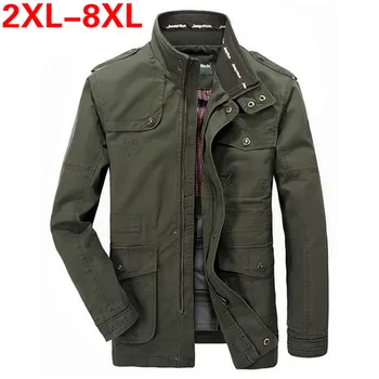 

Men's windbreakers 5xl 6xl 7xl 8xl Multi-pocket army military cotton Bomber jackets slim for men Streetwear Trench Parka coats