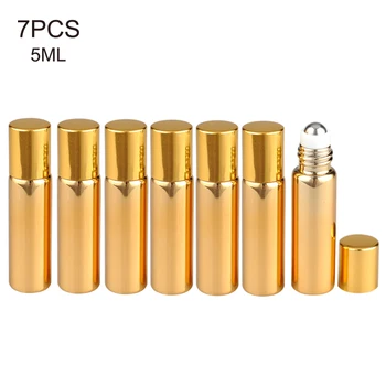 

7 Pcs Empty Perfume Glass Roll In Bottle On Bottle Hot Sale Electroplating UV Essential Oil Refillable Bottles Ball Bottle
