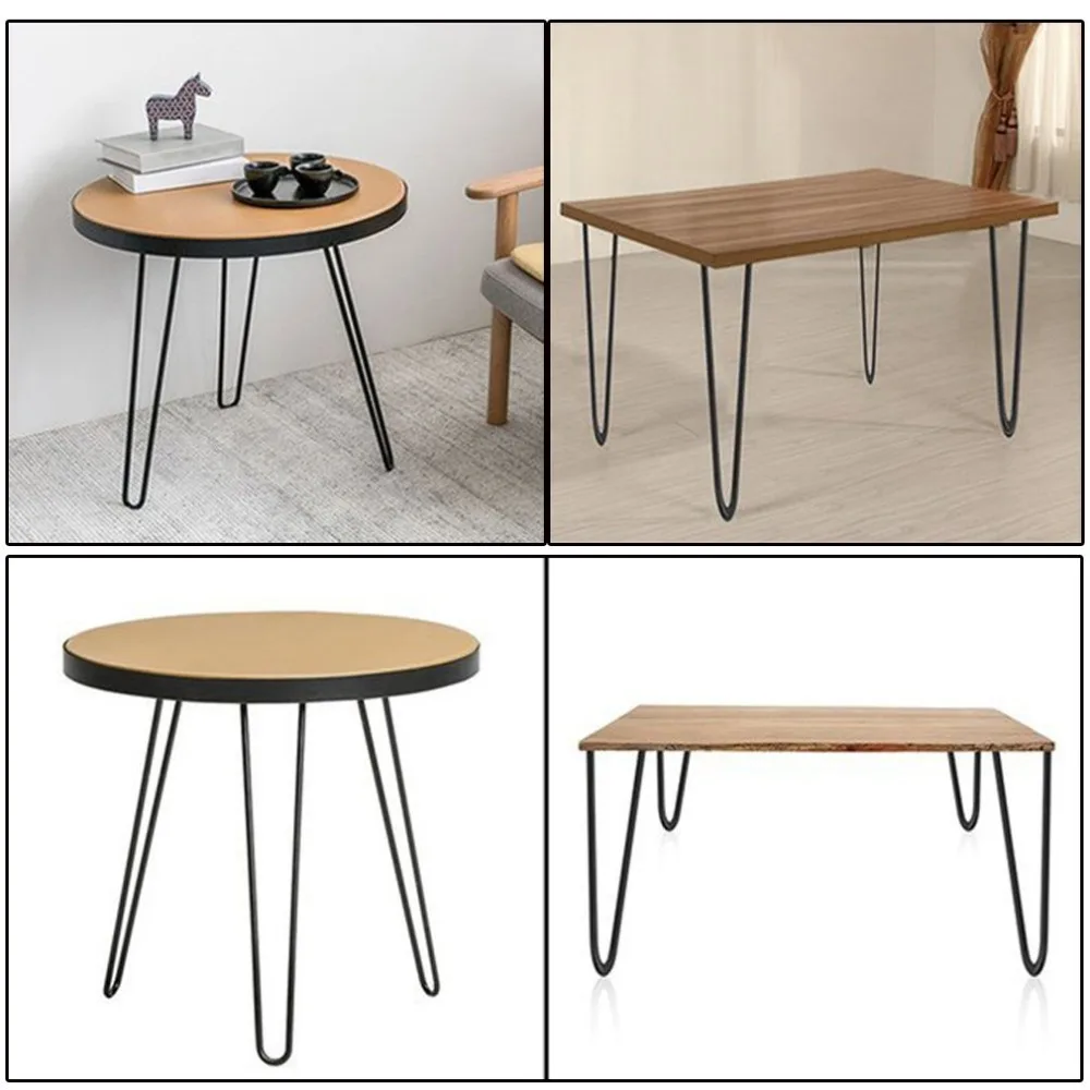 

4PCS/SET 10mm Tube Hairpin Table Legs Durable Steel 12 inch 16 inch 28 Inch Replacement Leg Solid Color Household Furniture Legs