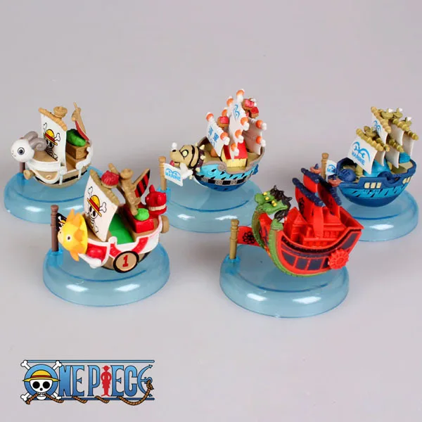 5pcs/lot Anime One Piece Ship Model Mini PVC Action Figures Collectible
