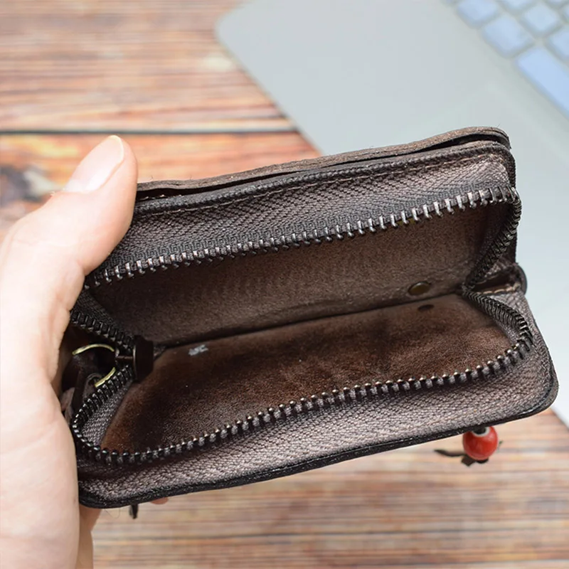 bolsa duplo zíper porta chave carteiras do