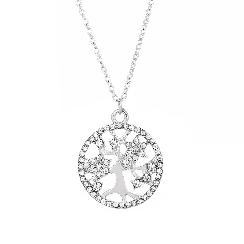 

Boosbiy 2018 Simple Silver Color Life Tree Necklaces & Pendants Rhinestone Brand Necklace Women Statement Jewelry Bijoux