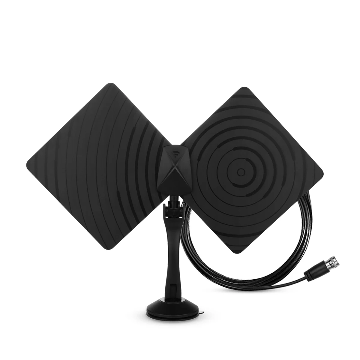 

360 Degrees Rotatable 1080P Digtial HDTV Antenna 50 Miles Range Indoor Flat TV Antenna with Bracket & Amplifer & Euro Adapte