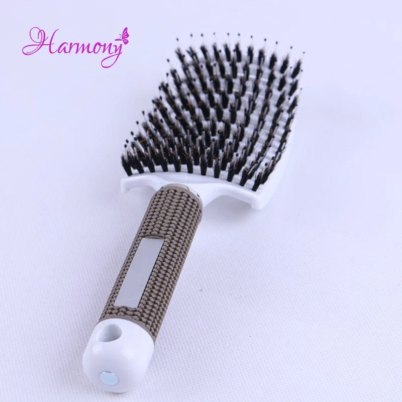 1pcs Anti-static Heat Curved Vent Comb Barber Salon Hair Styling Boar Bristle Brush Best For Detangling All Hair Types 1pcs Anti-static Heat Curved Vent Comb Barber Salon Hair Styling Boar Bristle Brush Best For Detangling All Hair Types