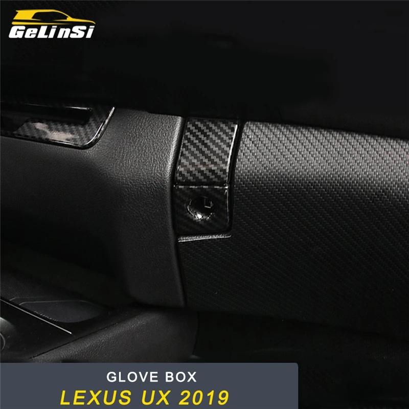

GELINSI Copilot Glove Storage Box Handle Cover Trim Frame Sticker Interior Accessories for Lexus UX 2019 Car Styling
