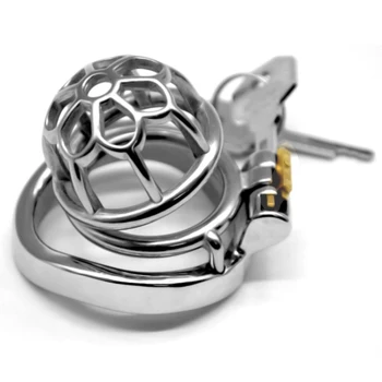 

2020 Newest Stainless Steel Male Chastity Device Cage Fetish Virginity Stealth Lock Penis Cock Ring Sex Toys for Men G7-1-263A