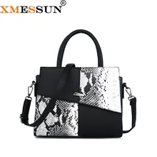 Xmessun кожа Сумки большой Для женщин сумки из змеиной кожи Высокое качество Повседневная Женская обувь сумка багажник, брендовые сумки-тоут, сумка на плечо, для девушек, большая сумка Bolsos F114