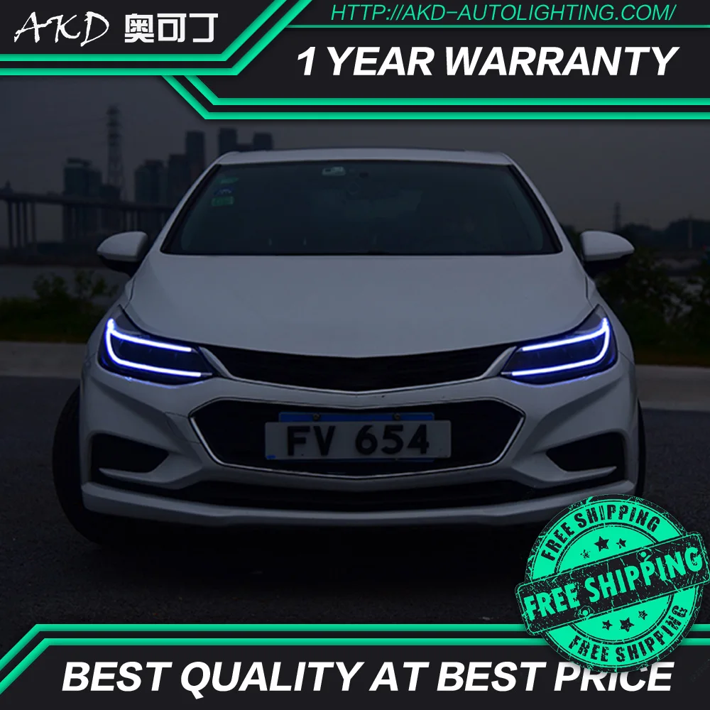 

AKD tuning cars Headlight For Chevrolet Chevy Cruze 2017-2018 Headlights LED DRL Running lights Bi-Xenon Beam Fog angel eyes