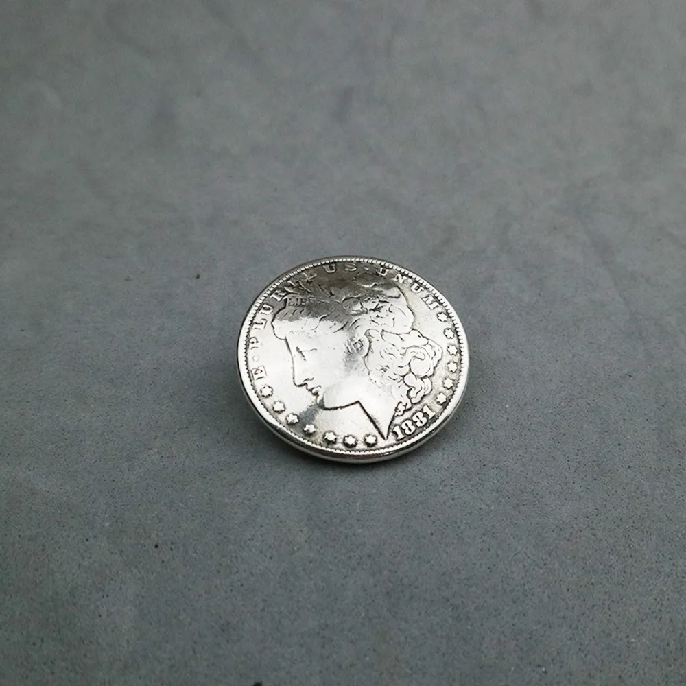 Naredite si strojno opremo za usnje iz usnja Morgan Head Dollar Coin starinsko srebro 606459S-38
