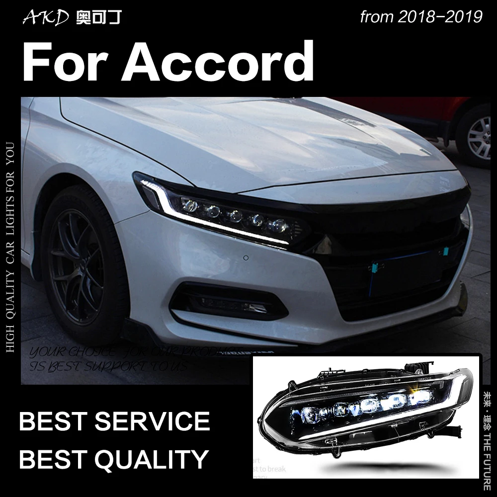 АКД Автомобиль Стайлинг фара для Accord фары- Accord светодиодный фонарь DRL все светодиодный источник света авто аксессуары