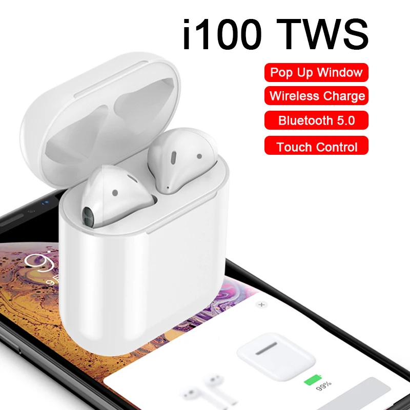 

Mini i100 TWS near 1:1 Wireless Charge Touch Pop Up Earphone Bluetooth 5.0 headset i100tws pk i20 i30 i80 i200 for Phone Earbuds