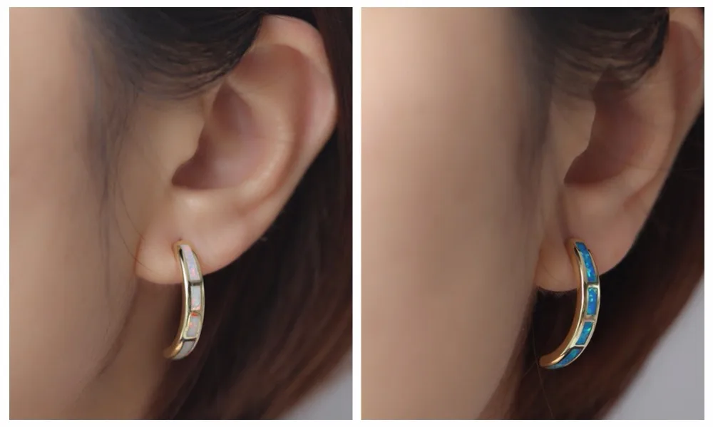 wihte opal yellow gold stud earrings_