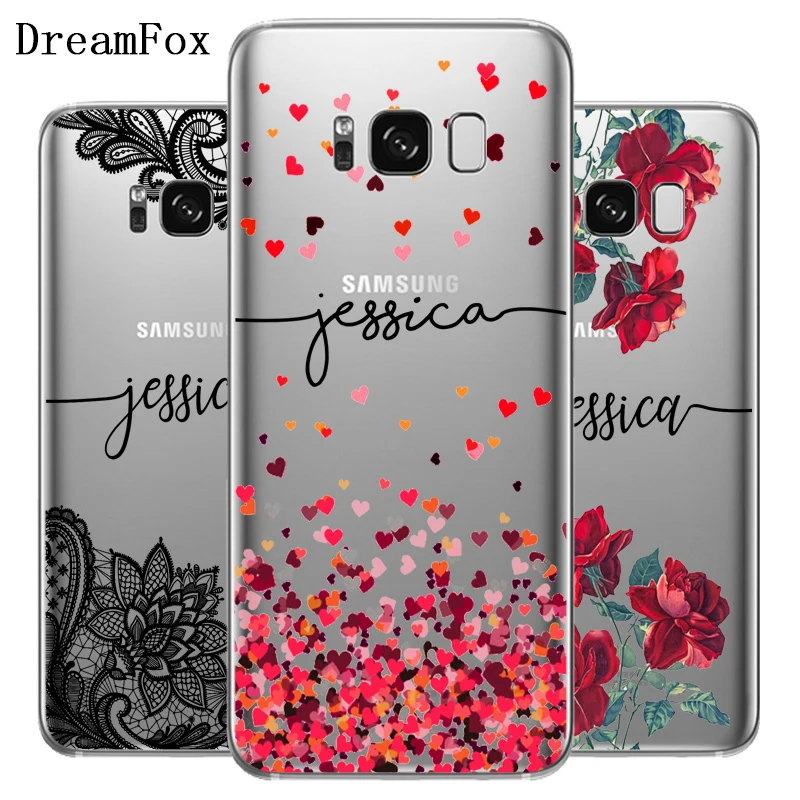 

DREAMFOX DIY Name Custom Case Cover For Samsung Galaxy Note S 8 9 10 Lite Edge Plus Grand Prime Soft TPU Silicone