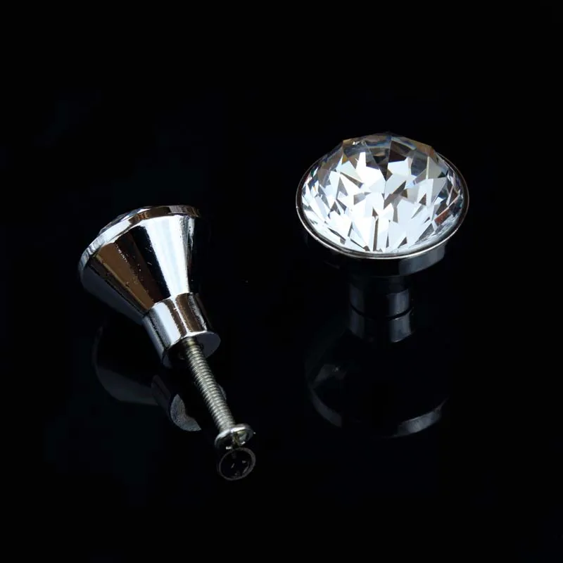 25 ملليمتر 30 ملليمتر الراين خزانة خزانة مشروبات الساعة منضدة تليفزيون المقابض سحب الفضة واضح كريستال مطبخ مجلس الوزراء دولاب مقابض باب