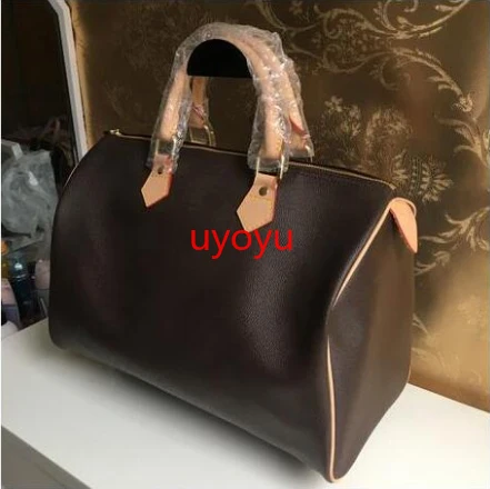 

2019 Luxury Brand Speedy Bag Women Quality Genuine Leather Shoulder With Logo Monogram Travel Bag 16/20/25/30cm bolsa feminina