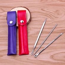 3 шт. иголок для удаления угрей и черных точек экстракторы с односторонним доступом Нержавеющая сталь комедонов удаление пятен инструмент разные цвета