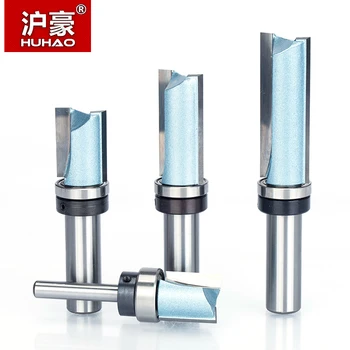 

HUHAO 1pc Bearing Flush Trim Router Bit for wood 1/2" 1/4" Shank straight bit Tungsten Woodworking Milling Cutter Tool