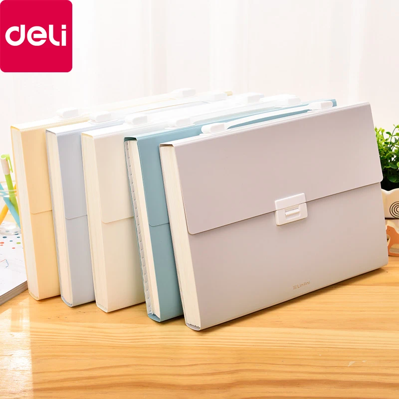 

Deli 72410 a4 folder multi-layer organ bag information book classification test paper bag storage box multi-function stationery