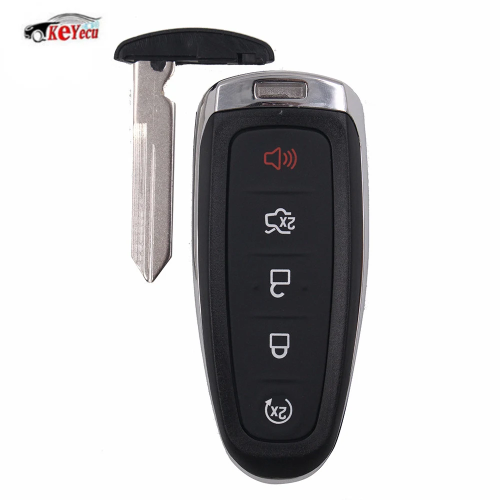 

KEYECU 5 Button Replacement Smart Prox Key Remote Case Shell for Ford Edge Explorer Taurus ,Lincoln MKX MKS MKT