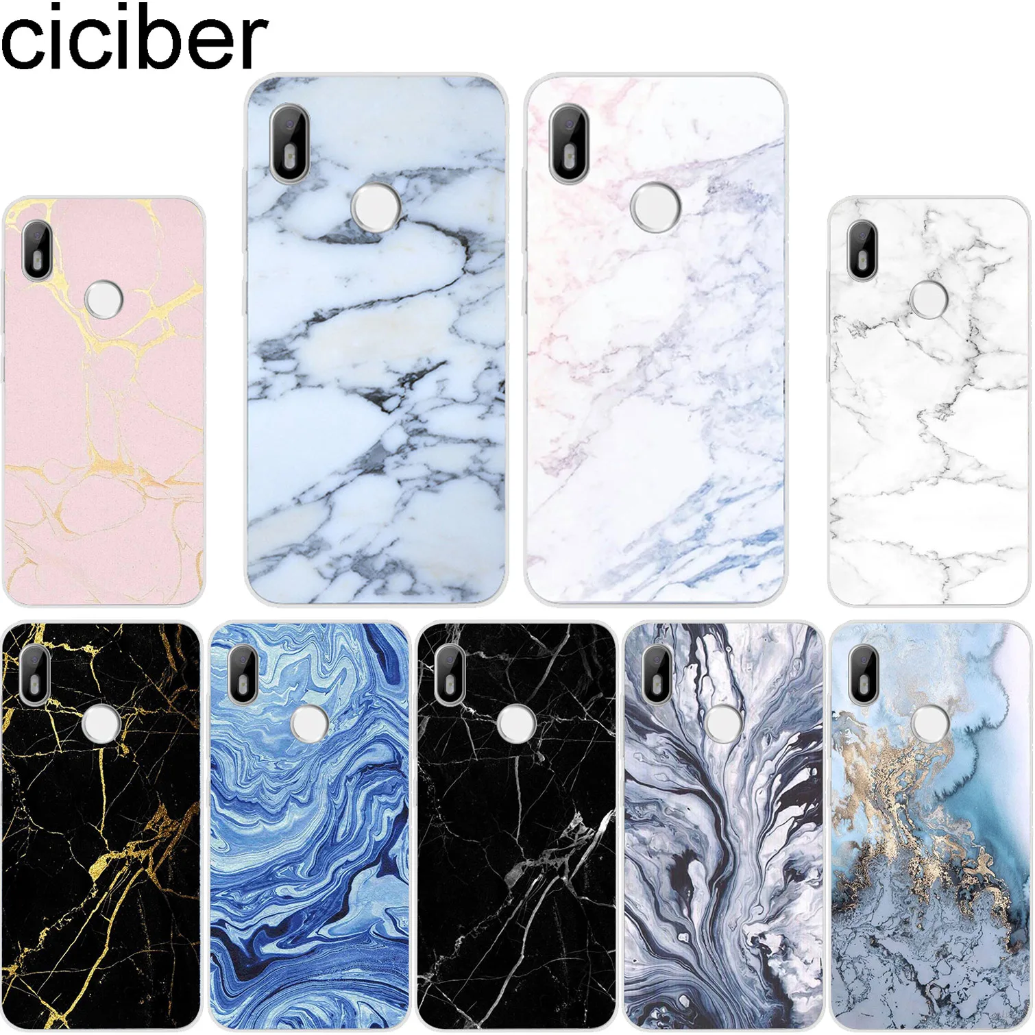 

ciciber For BQ Aquaris C U2 U X5 V VS X2 X Lite Pro Plus E5 s E4.5 M5 M5.5 M4.5 Back Cover Clear TPU Phone Case Colored Marble