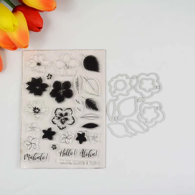 

Sunshine and smile flower Transparent clear stamp/coordinating die for DIY Scrapbooking/Card Making/Kids Fun Decoration Supplies
