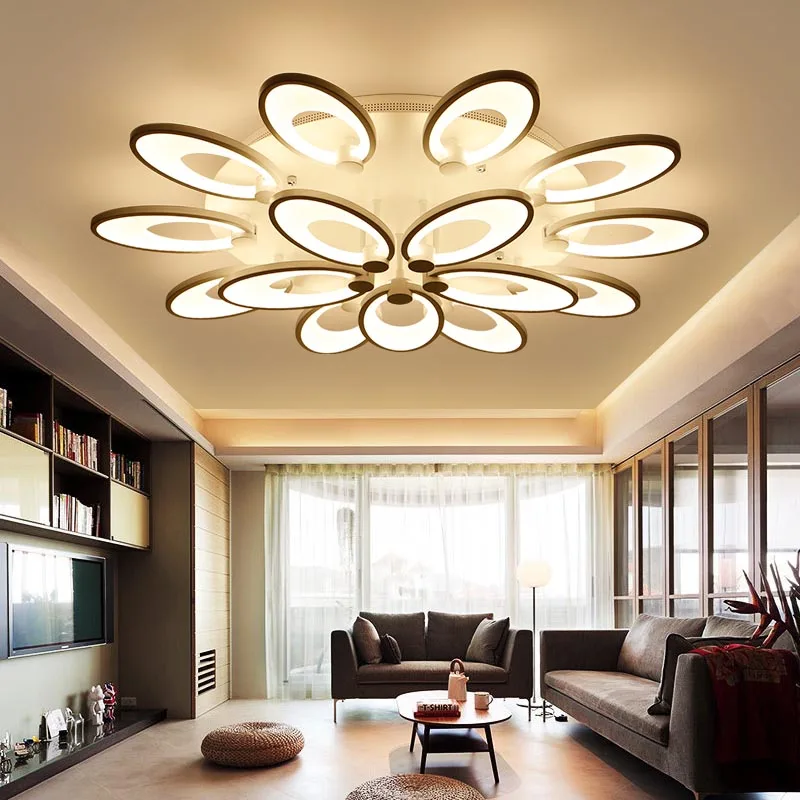

New Acrylic Dimming Ceiling Lights For Living StudyRoom Bedroom Home Dec plafonnier AC85-265V Modern Led Ceiling Lamp Home D