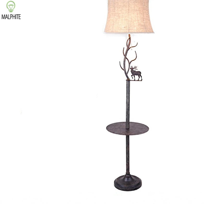 

Storage function floor lamp with coffee table floor lamp American living room vertical bedroom Nordic wind floor lamp