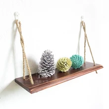 Postral Style Wooden Linen Hangable Wooden Wall Rack One Wall Shelf Storage Shelf Wall Decorative Hanger & Home Decor