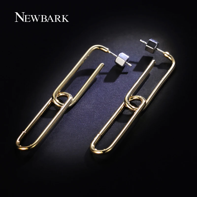 NEWBARK Unique Zircon Earrings Chain Buckle Geometric Retro minimalist Tassel Drop Dangle Temperament Jewelry | Украшения и