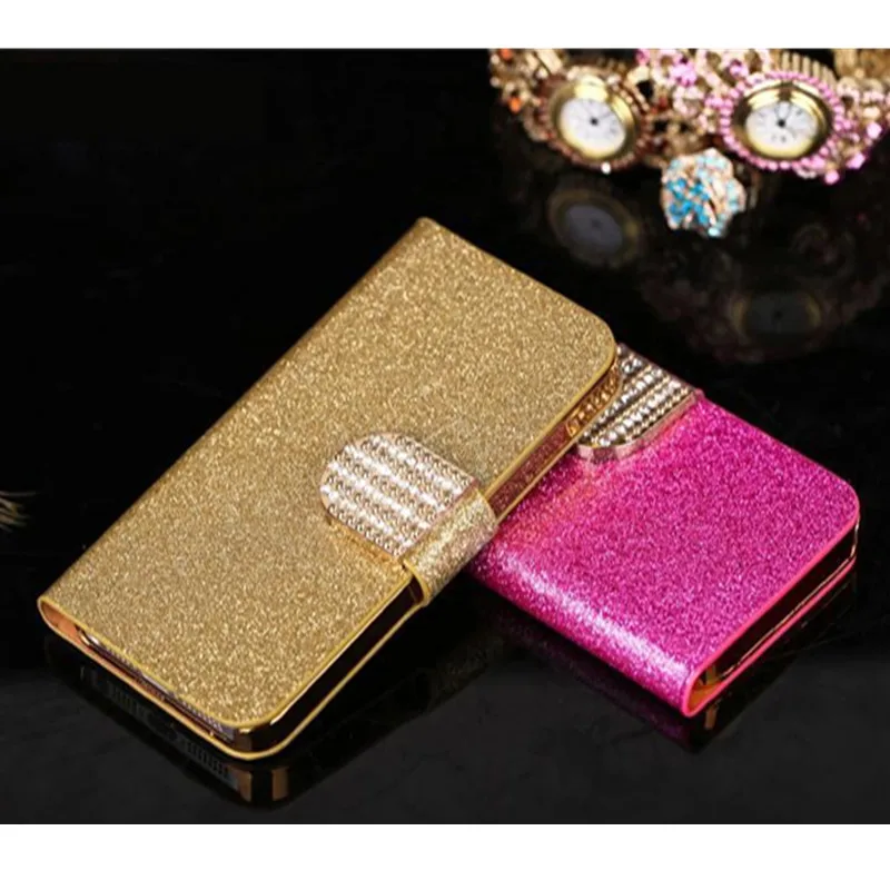

Case For Doogee X60L Luxury Flip PU Leather Phone Case For Doogee BL7000 Shell Shiny Diamond Back Cover For Doogee X50 Case Capa