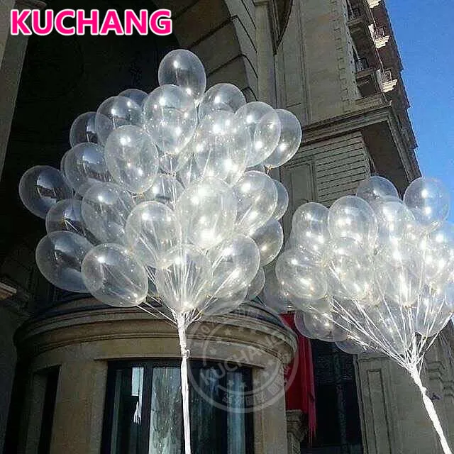 20 unids/lote 12 pulgadas transparente látex Globos Baby Shower Feliz cumpleaños fiesta decoraciones suministros helio Globos