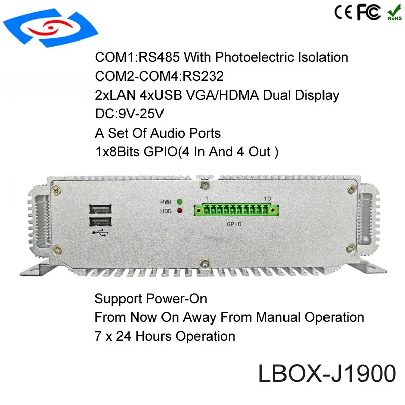 Низкая цена промышленного компьютера 4 Гб Объём памяти и j1900 четырехъядерный процессор Intel Производитель процессора мини-ПК