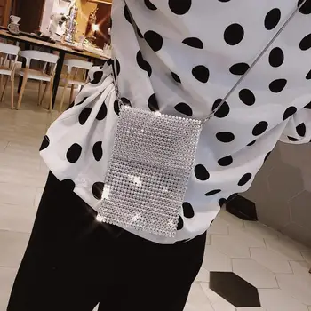 

Rhinestone Shoulder Messenger Handbags Women Shoulder Bag Lady Mini Crossbody Bags Evening Bags Sac Femme