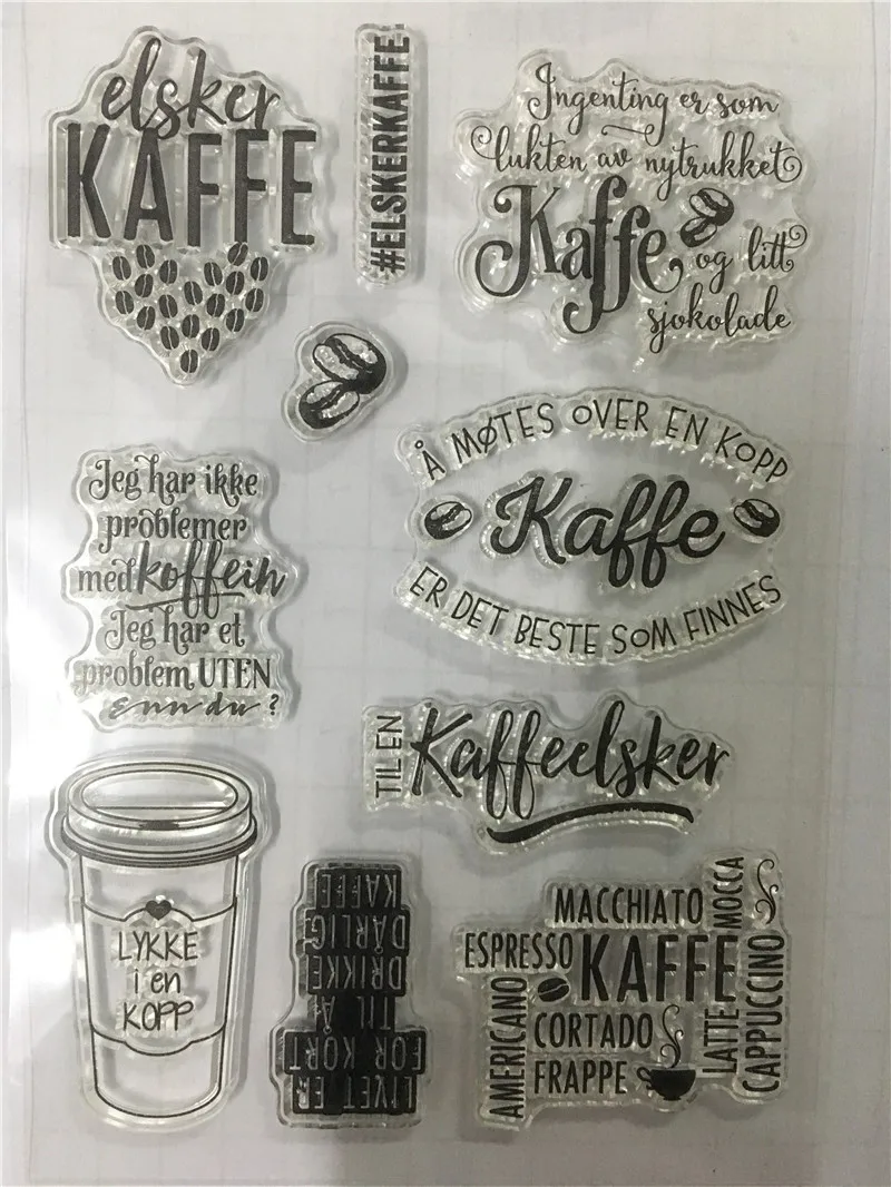 Новая норвежская фраза кофе настроения прозрачный резиновый прозрачный штамп/печать скрапбук/фотоальбом самодельная открытка делая четкие штампы