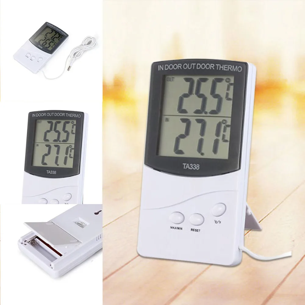 

1PCS White Digital LCD Indoor/ Outdoor Thermometer Hygrometer Temperature Humidity Meter with Memory Function