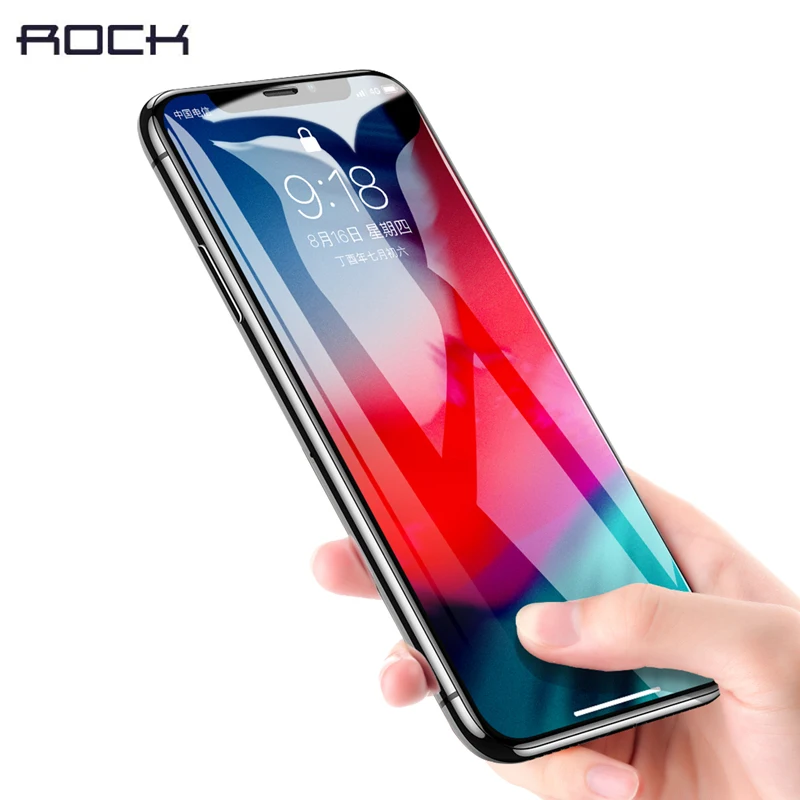 

ROCK Full Cover Screen Protector for iPhone XS Max Curved Edge Ultra-thin Tempered Glass For iPhone 6.5" 2018