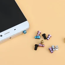 Мини Красочный PU затычка от пыли комплект для разъема для наушников, заглушка от пыли для разъема телефона аксессуары для iPhone 5 5S 6 plus samsung