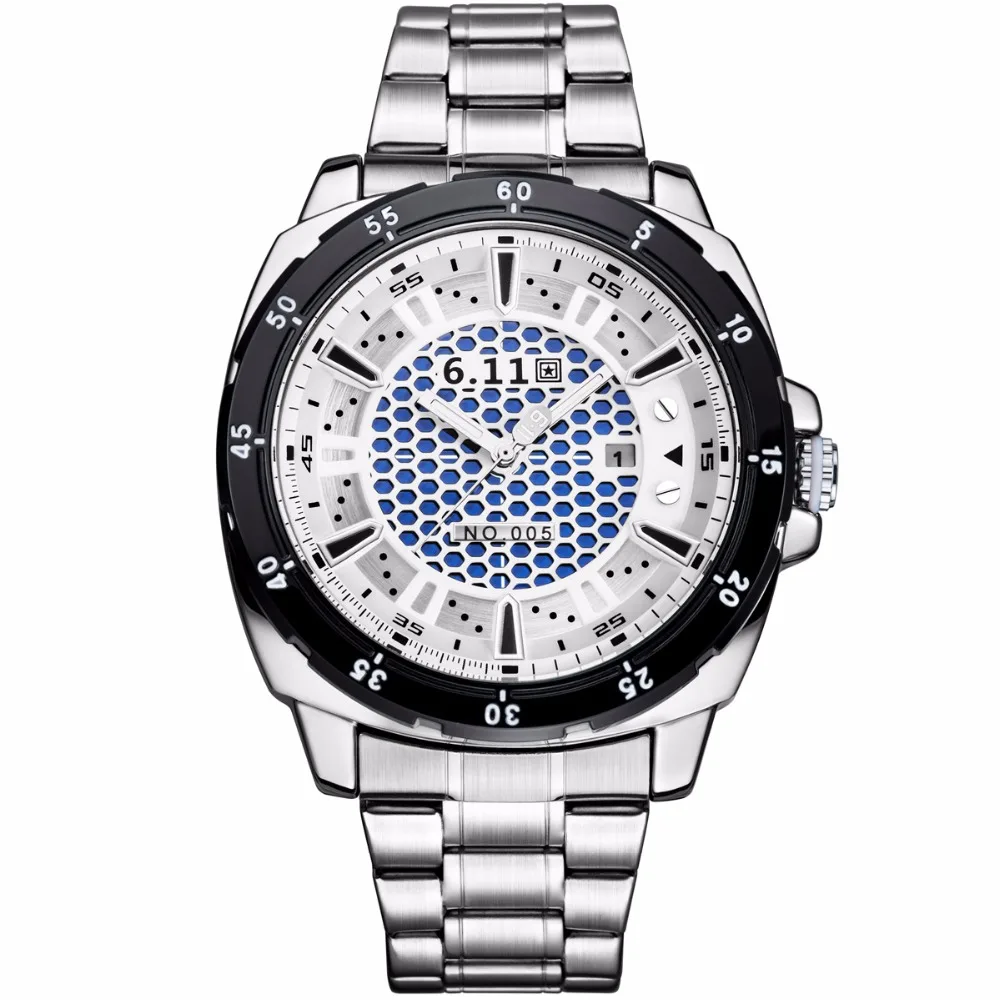 6,11 мужские модные часы на солнечных батареях, полностью стальные часы, армейские военные уличные кварцевые наручные часы, повседневные спортивные часы no.005