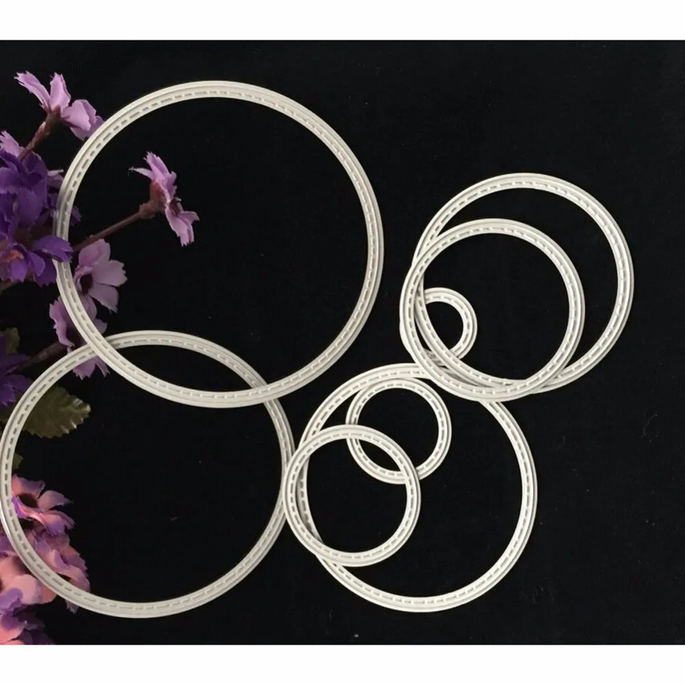 

Ufurty 8Pcs/Set Cirlce Ring Metal Cutting Dies New 2019 DIY Scrapbooking Stamps Craft Embossing Die Cut Making Stencil Template