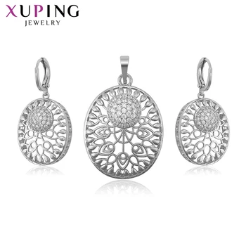 

Xuping Luxury Ethnic Round Charms Styles Synthetic Cubic Zirconia Jewelry Sets for Women Party lash Birthday Gift 65296