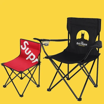 

Outdoor Folding Portable Waterproof Non-slip Chair Letter Printing Stronger Cloth Breathable Chair For Self-driving Tour Ketch
