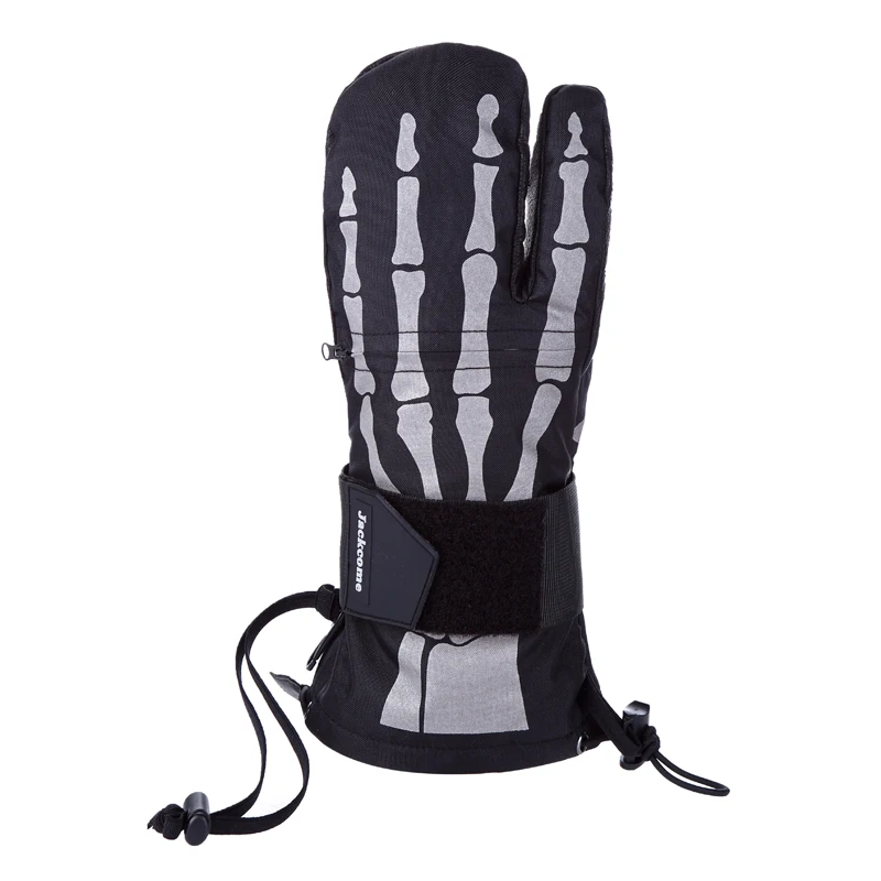 Лыжные Перчатки для зимних видов спорта на открытом воздухе Водонепроницаемый ветрозащитный Перчатки для катания на сноуборде 3 пальца с длинными манжетами кожаные теплые Перчатки