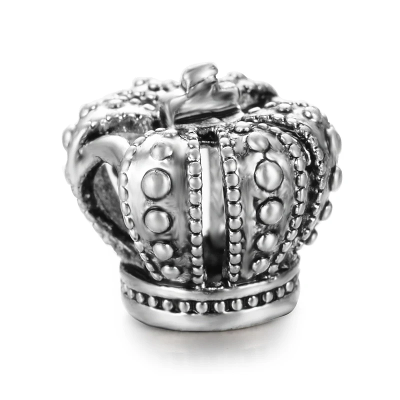 

free shipping 1pc christmas gift european crown big hole bead charm Fit Pandora Charm Bracelet A090
