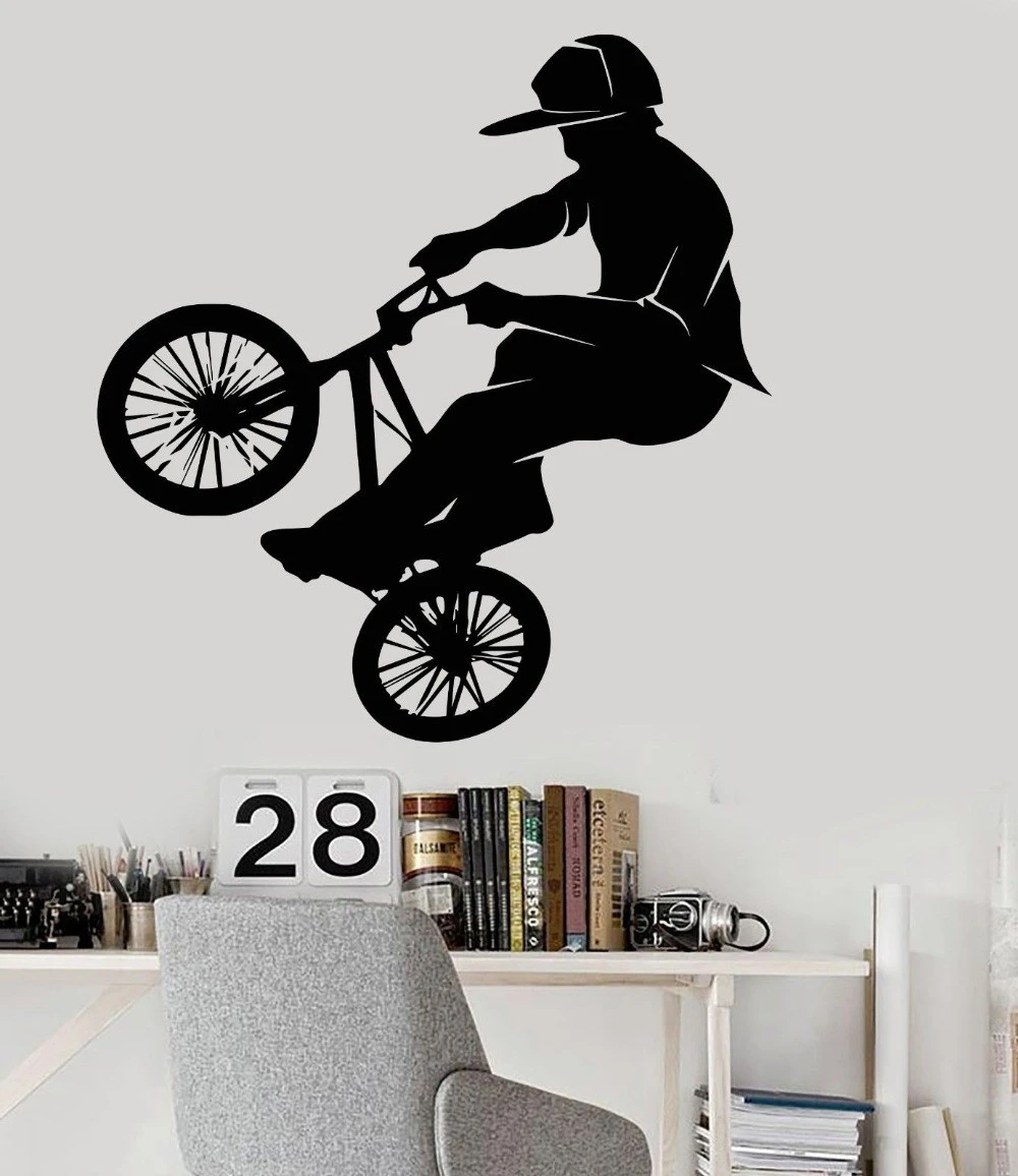 無料市平diy壁紙ファッションpvc壁用自転車バイクbmxスポーツ極端な壁ステッカー家の装飾の壁画 Decoration Murale Stickers Home Decorwall Sticker Aliexpress