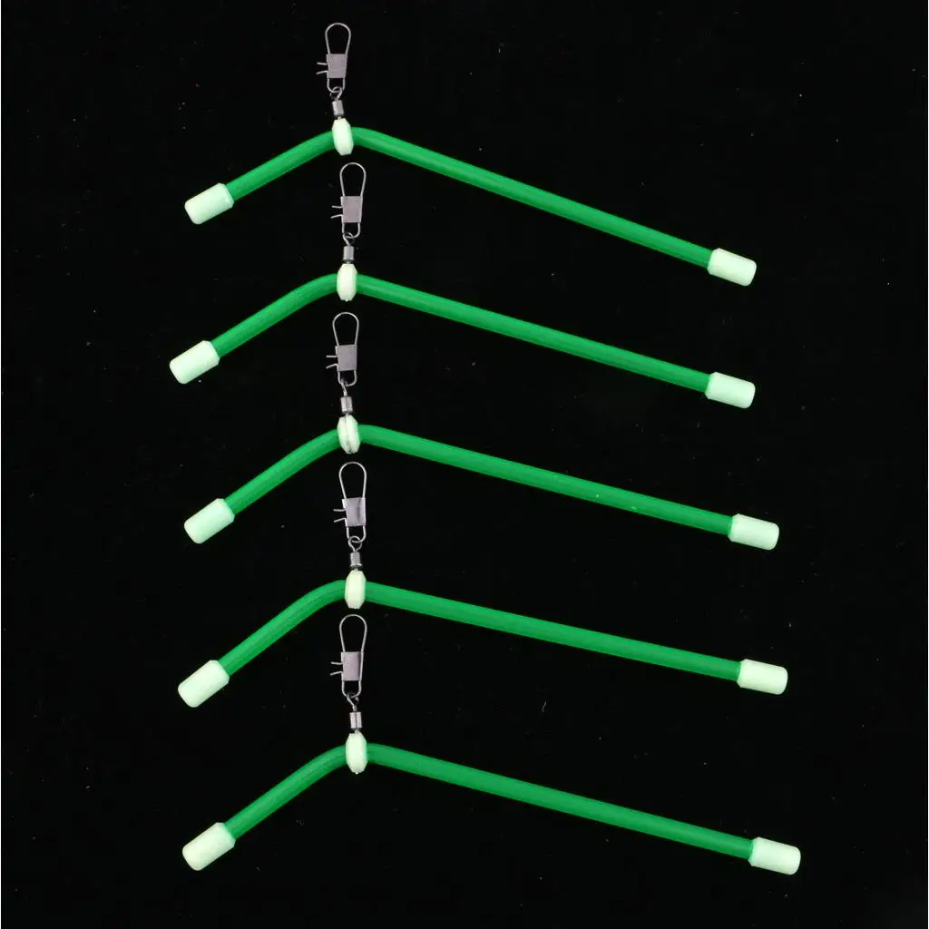 5Pcs  S/M/L  Plastic + Metal Anti  Booms with Snap and Swivel Luminous Fishing Rig Bent Booms Terminal Sea Fishing Tackle 