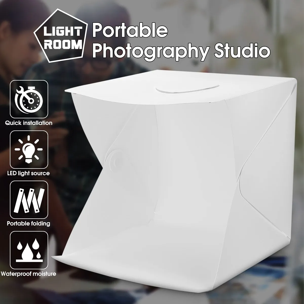 Claite 30 см портативный складной светодиодный Лайт-бокс для фотографий Фотография СВЕТОДИОДНЫЙ свет комнатная палатка с фонов для цифровой DSLR камеры