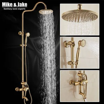 

Bathroom Antique brass shower mixer set with bathroom rain shower head antique shower set Antique Shower Bathtub Faucet Sets